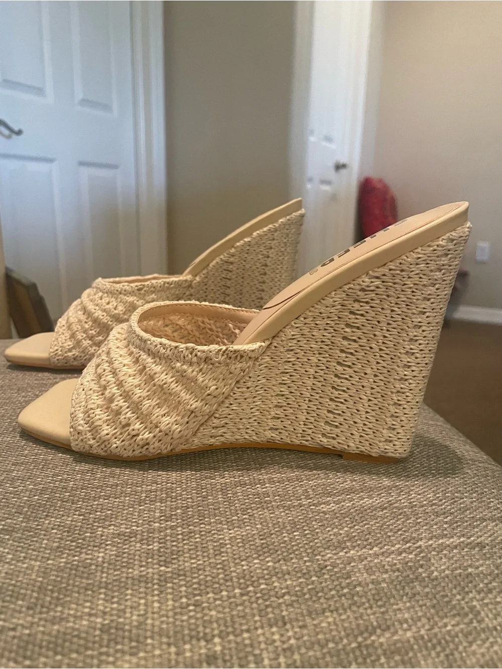 Crean Woven Mule Wedge Sandals